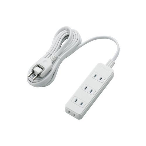 エレコム(ELECOM) T-KST02-22430WH(ホワイト) ほこり防止/雷ガード付タップ 延長コード 2ピン 4個口 3m