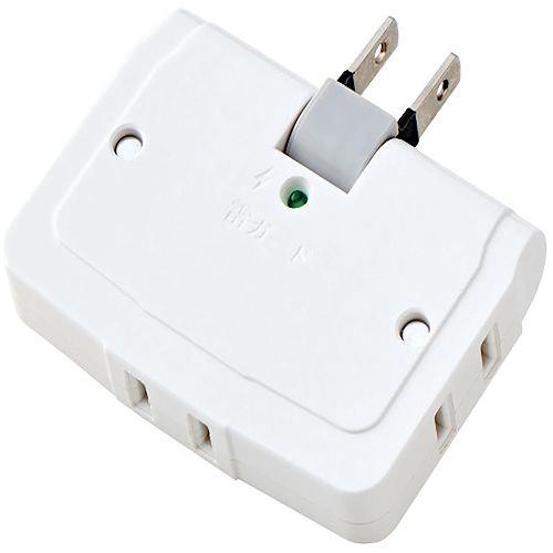 エレコム(ELECOM) T-KTR04WH ｺｰﾅｰﾀｯﾌﾟ 雷ｶﾞｰﾄﾞ 3個口 ﾎﾜｲﾄ