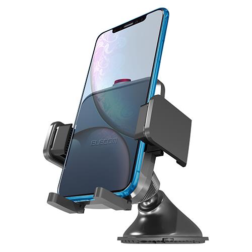 エレコム(ELECOM) EC-SH01BK ブラック 車載スマホスタンド ゲル吸盤