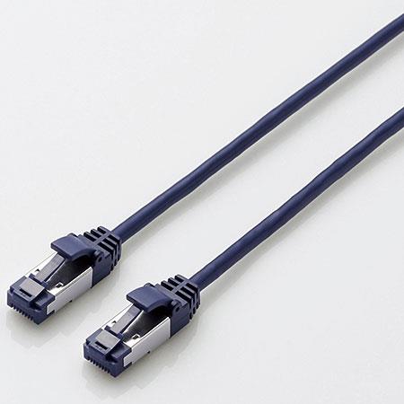 エレコム(ELECOM) LD-OCTST/BM100(ブルーメタリック) カテゴリー8対応LANケーブル スリム 10m
