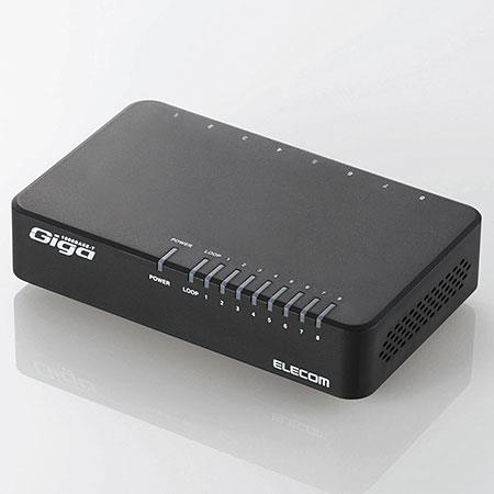 エレコム(ELECOM) EHC-G08PA2-B(ブラック) 1000BASE-T対応スイッチングハブ 8ポート
