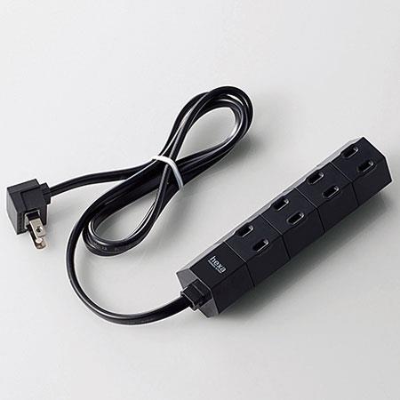 エレコム(ELECOM) T-HX7-2410BK(ブラック) デザイン回転タップ 延長コード 2ピン 4個口 1m