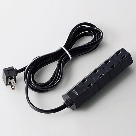 エレコム(ELECOM) T-HX7-2420BK(ブラック) デザイン回転タップ 延長コード 2ピン 4個口 2m