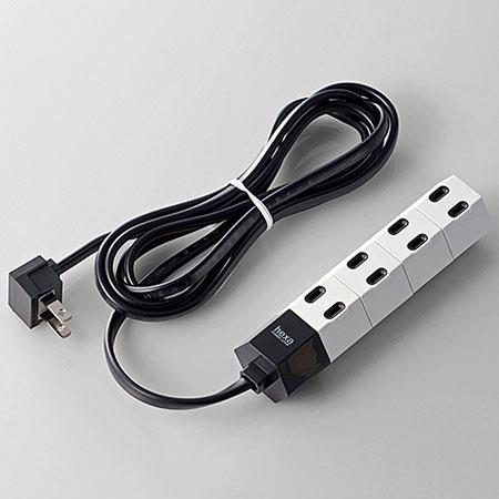 エレコム(ELECOM) T-HX7-2420WH ホワイト デザイン回転タップ 延長コード 2ピン 4個口 2m
