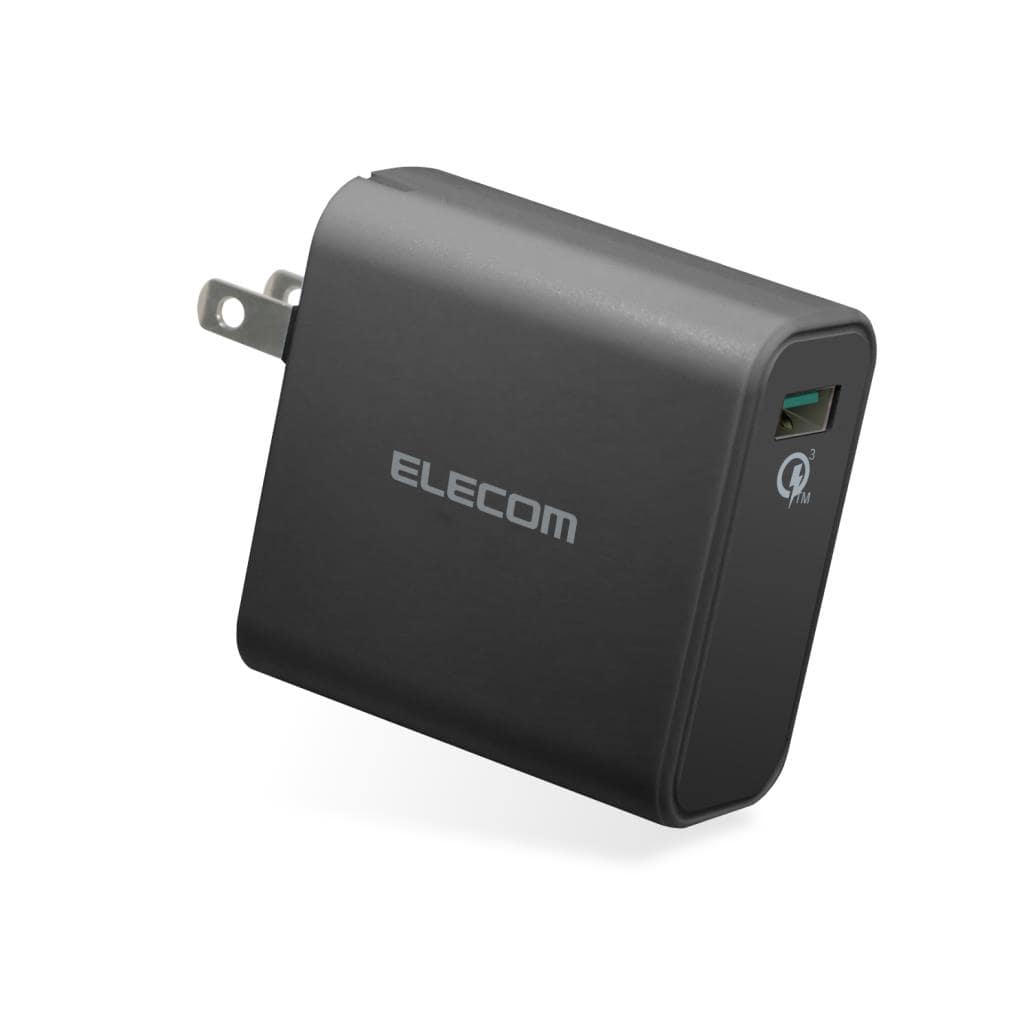 エレコム(ELECOM) MPA-ACUQ01BK ブラック AC充電器 USBポート QC3.0