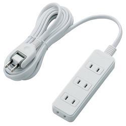 エレコム(ELECOM) T-S02-2430WH ホワイト 電源タップ 延長コード 2ピン 4個口 3m