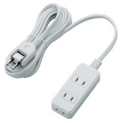 エレコム(ELECOM) T-ST02-22330WH ホワイト 電源タップ ほこりシャッター付 延長コード 2ピン 3個口 3m