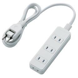 エレコム(ELECOM) T-ST02-22410WH(ホワイト) 電源タップ ほこりシャッター付 延長コード 2ピン 4個口 1m