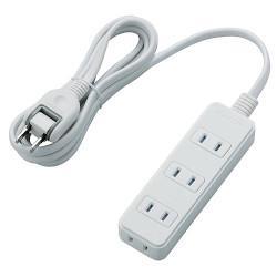 エレコム(ELECOM) T-ST02-22420WH ホワイト 電源タップ ほこりシャッター付 延長コード 2ピン 4個口 2m