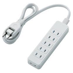 エレコム(ELECOM) T-ST02-22610WH(ホワイト) 電源タップ ほこりシャッター付 延長コード 2ピン 6個口 1m