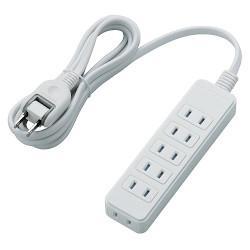 エレコム(ELECOM) T-ST02-22620WH ホワイト 電源タップ ほこりシャッター付 延長コード 2ピン 6個口 2m