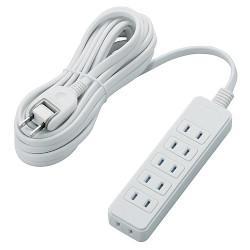 エレコム(ELECOM) T-ST02-22650WH(ホワイト) 電源タップ ほこりシャッター付 延長コード 2ピン 6個口 5m