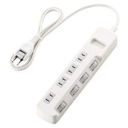 エレコム(ELECOM) T-E5A-2410WH(ホワイト) 省エネタップ 個別スイッチ付 延長コード 2ピン 4個口 1m