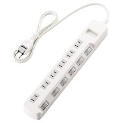 エレコム(ELECOM) T-E5A-2610WH(ホワイト) 省エネタップ 個別スイッチ付 延長コード 2ピン 6個口 1m