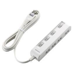 エレコム(ELECOM) T-E5C-2430WH ﾎﾜｲﾄ 省エネタップ 横挿し個別スイッチ付 延長コード 2ピン 4個口 3m