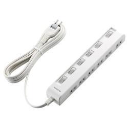 エレコム(ELECOM) T-E5C-2630WH ﾎﾜｲﾄ 省エネタップ 横挿し個別スイッチ付 延長コード 2ピン 6個口 3m