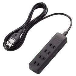 エレコム(ELECOM) T-K1A-2425BK(ブラック) 雷ガードタップ 延長コード 2ピン 4個口 2.5m