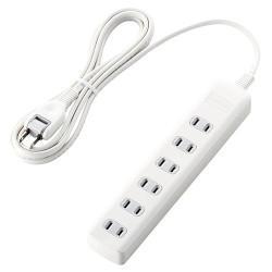 エレコム(ELECOM) T-K1A-2625WH ホワイト 雷ガードタップ 延長コード 2ピン 6個口 2.5m