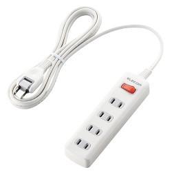 エレコム(ELECOM) T-K3A-2425WH ホワイト 雷ガードタップ 一括スイッチ付 延長コード 2ピン 4個口 2.5m