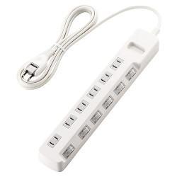 エレコム(ELECOM) T-K5A-2625WH ホワイト 雷ガードタップ 個別スイッチ付 延長コード 2ピン 6個口 2.5m