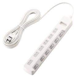 エレコム(ELECOM) T-K6A-2650WH ﾎﾜｲﾄ ほこり防止ｼｬｯﾀｰ付雷ガードタップ 延長コード 2ピン 6個口 5m