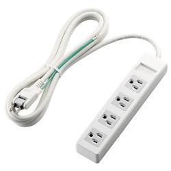 エレコム(ELECOM) T-T1A-3425WH ホワイト 電源タップ 延長コード 3ピン 4個口 2.5m