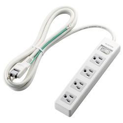 エレコム(ELECOM) T-T3A-3425WH(ホワイト) 電源タップ 一括スイッチ付 延長コード 3ピン 4個口 2.5m