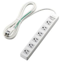 エレコム(ELECOM) T-T3A-3625WH ホワイト 電源タップ 一括スイッチ付 延長コード 3ピン 6個口 2.5m