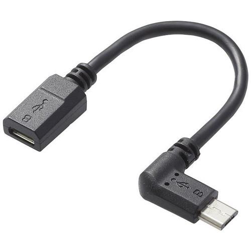 エレコム(ELECOM) TB-MBFMBL01BK microB 変換アダプタ L字左側接続タイプ 0.1m
