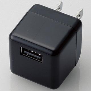 エレコム(ELECOM) AVA-ACUBN003BK ブラック キューブ型AC充電器 DAP用 1.8A