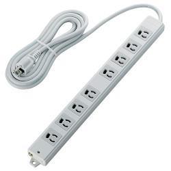 エレコム(ELECOM) T-WRM3830LG/RS(グレー) 電源タップ 二重構造工事用タップ 延長コード 3ピン 8個口 3m