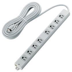 エレコム(ELECOM) T-WRM3850LG/RS(グレー) 電源タップ 二重構造工事用タップ 延長コード 3ピン 8個口 5m