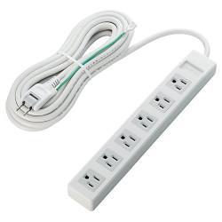 エレコム(ELECOM) T-T02-3650WH/RS(ホワイト) マグネット付 延長コード 3ピン 6個口 5m