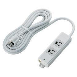 エレコム(ELECOM) T-WRM3230LG/RS グレー 二重構造工事用タップ 延長コード 3ピン 2個口 3m