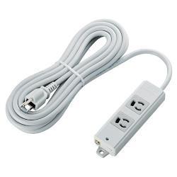 エレコム(ELECOM) T-WRM3250LG/RS グレー 二重構造工事用タップ 延長コード 3ピン 2個口 5m