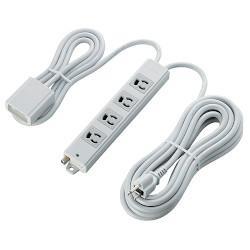 エレコム(ELECOM) T-WRMT3450LG/RS(グレー) 二重構造工事用タップ 延長コード 3ピン 4個口