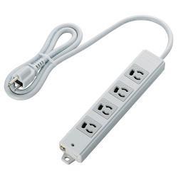 エレコム(ELECOM) T-WRM3410LG/RS グレー 二重構造工事用タップ 延長コード 3ピン 4個口 1m