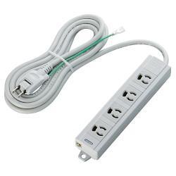 エレコム(ELECOM) T-T06-3430LG/RS(グレー) 電源タップ マグネット付 延長コード 3ピン 4個口 3m
