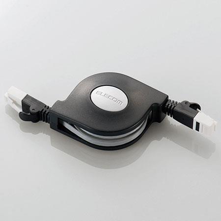 エレコム(ELECOM) LD-MCTGT/BK2 ブラック ツメ折れ防止巻取りLANケーブル 2.5m