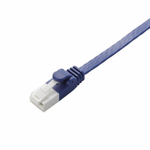 エレコム(ELECOM) LD-GFAT/BM200 ブルーメタリック ツメ折れ防止フラットLANケーブル Cat6A 20m
