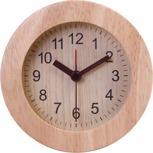 不二貿易  【完成品】 置時計 ウッド ラウンド ＮＡ 36699【代引・日時指定・キャンセル不可・北海道沖縄離島配送不可】
