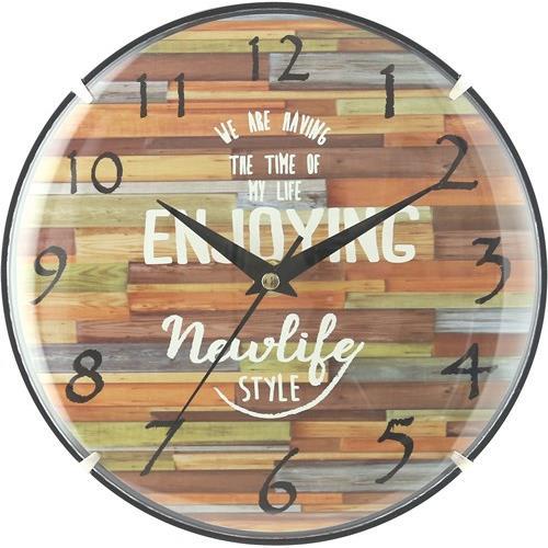 不二貿易  【完成品】 カバー付ウォールクロック ＥＮＪＯＹＩＮＧ 36885【代引・日時指定・キャンセル不可・北海道沖縄離島配送不可】