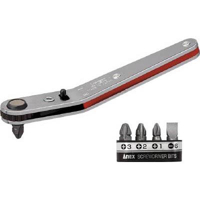 兼古製作所 428 ベントアップヘッド型オフセットラチェットドライバー ビット5本組