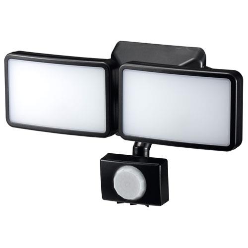 ヤザワ SLR3LES2 ブラック ソーラー式 3WLED センサーライト 2灯