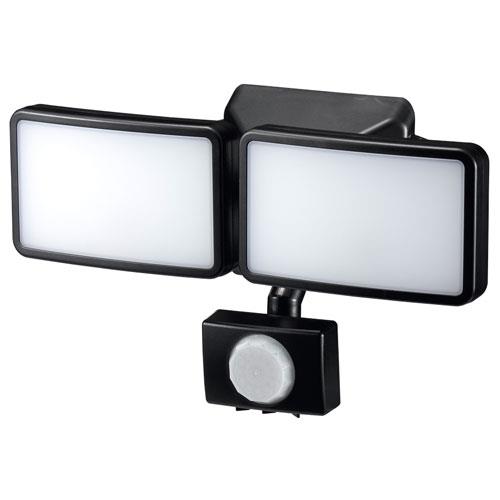 ヤザワ SLR3LEB2(ブラック) 乾電池式 3WLED センサーライト 2灯