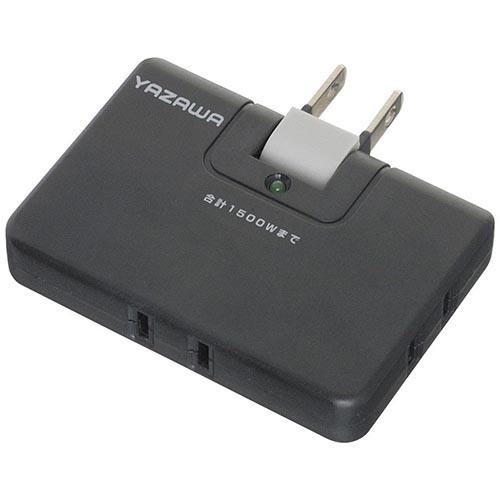 ヤザワ Y02CHK300BK(ブラック) 雷サージ付コーナータップ13000V