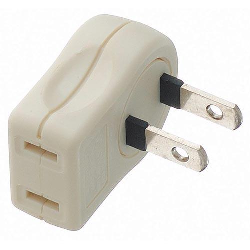 ヤザワ Y02SA02W(ホワイト) L型プラグアダプター縦白1個口