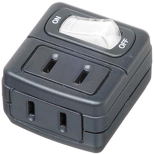 ヤザワ Y02FU210BK(ブラック) 省エネタップ2個口