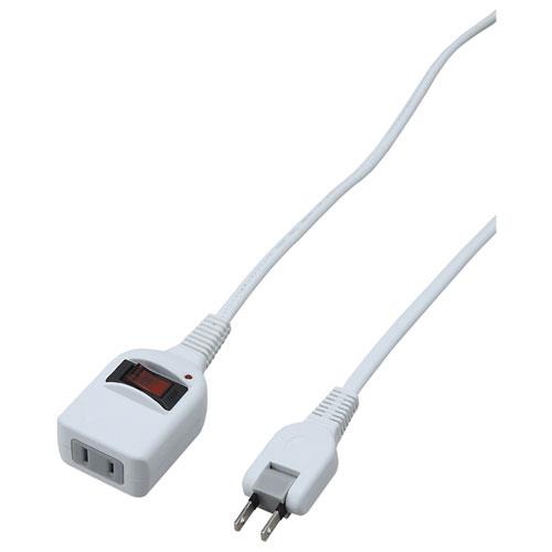 ヤザワ Y02BKNS111WH(ホワイト) ノイズフィルター集中SW付 1個口(横挿し) 1m