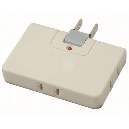 ヤザワ Y02CK300WH(ホワイト) 雷サージ付コーナータップ3個口